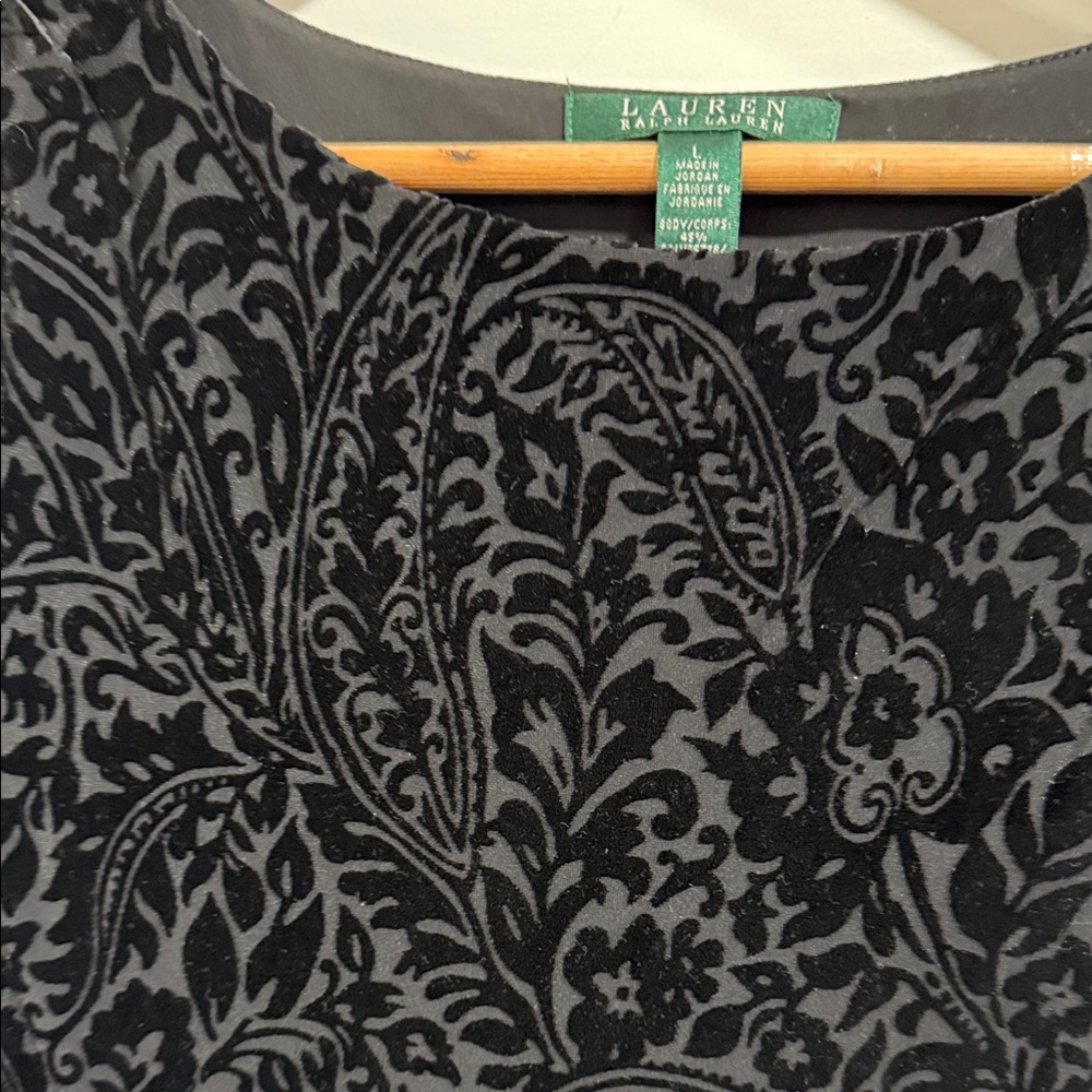 Lauren Ralph Lauren Black and Gray Floral Dress